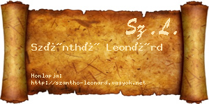 Szánthó Leonárd névjegykártya